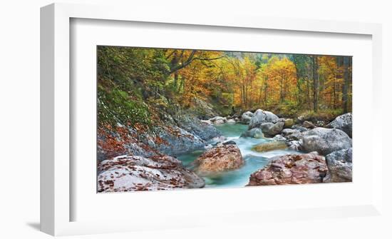 Mountain brook and rocks, Carinthia, Austria-Frank Krahmer-Framed Giclee Print