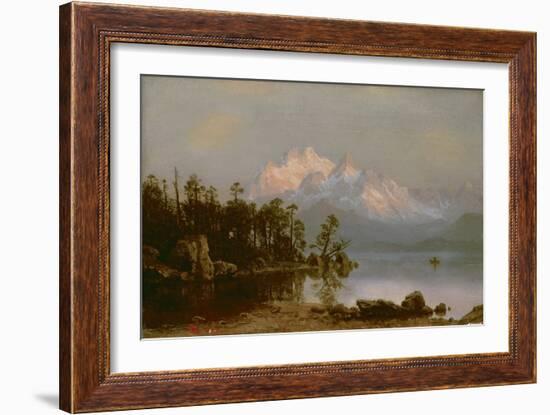 Mountain Canoeing-Albert Bierstadt-Framed Giclee Print