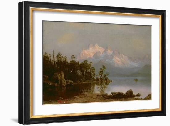 Mountain Canoeing-Albert Bierstadt-Framed Giclee Print