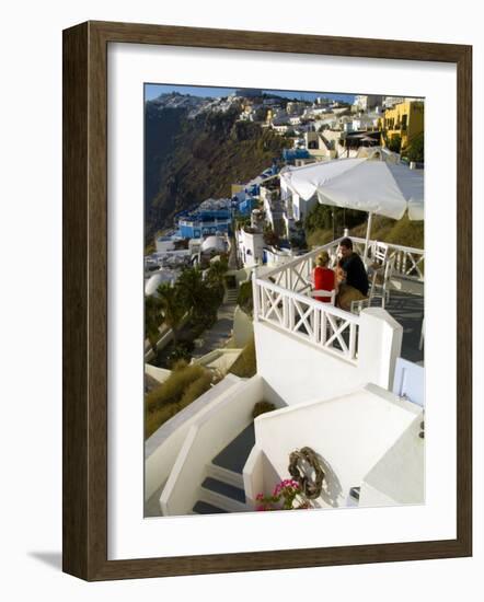 Mountain Cliffs of Fira, Santorini, Greece-Bill Bachmann-Framed Photographic Print