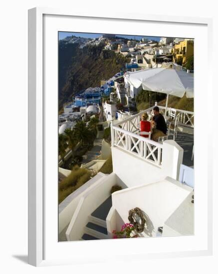 Mountain Cliffs of Fira, Santorini, Greece-Bill Bachmann-Framed Photographic Print