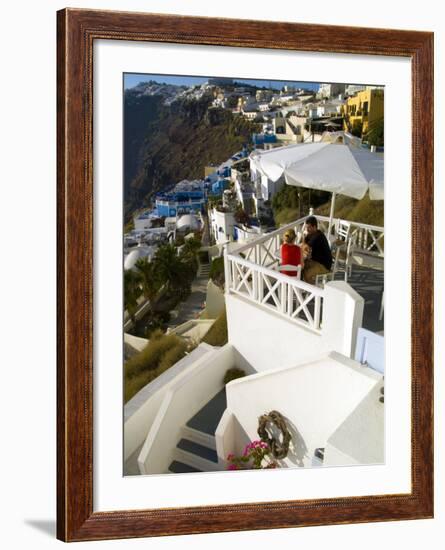 Mountain Cliffs of Fira, Santorini, Greece-Bill Bachmann-Framed Photographic Print