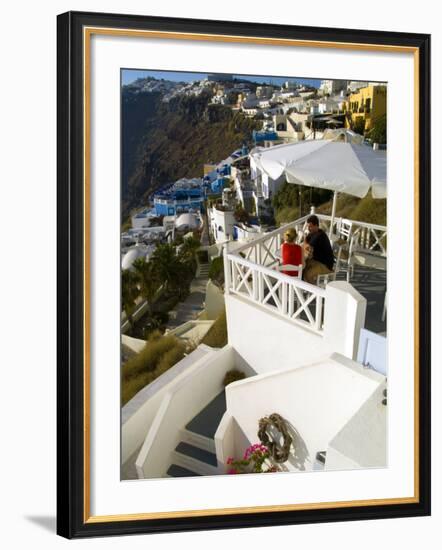 Mountain Cliffs of Fira, Santorini, Greece-Bill Bachmann-Framed Photographic Print