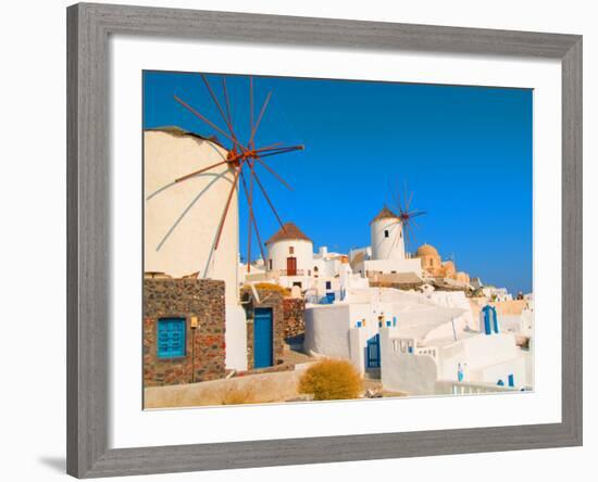 Mountain Cliffs Oia, Santorini, Greece-Bill Bachmann-Framed Photographic Print