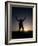 Mountain Climber Rejoices at the Summit at Sunrise-null-Framed Photographic Print