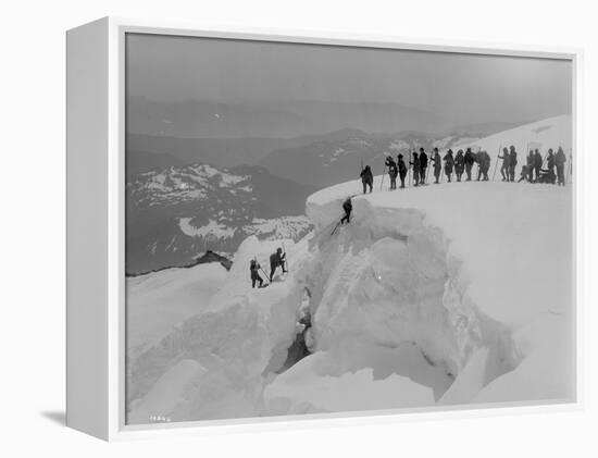 Mountain Climbers Ascending Mount Baker, 1908-Asahel Curtis-Framed Premier Image Canvas