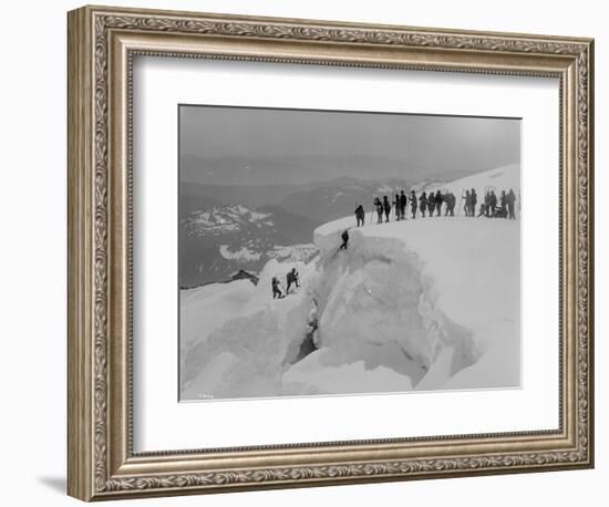 Mountain Climbers Ascending Mount Baker, 1908-Asahel Curtis-Framed Giclee Print