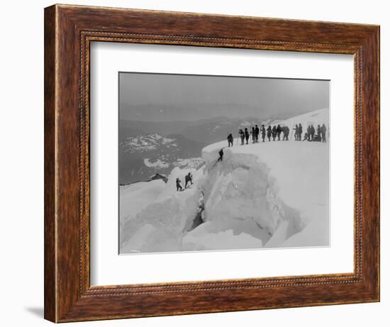 Mountain Climbers Ascending Mount Baker, 1908-Asahel Curtis-Framed Giclee Print