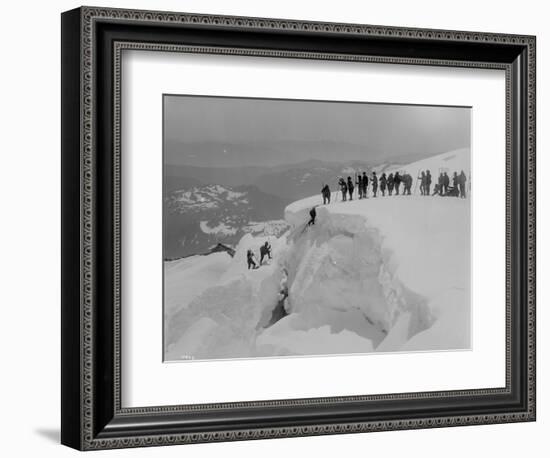 Mountain Climbers Ascending Mount Baker, 1908-Asahel Curtis-Framed Giclee Print