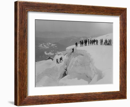 Mountain Climbers Ascending Mount Baker, 1908-Asahel Curtis-Framed Giclee Print