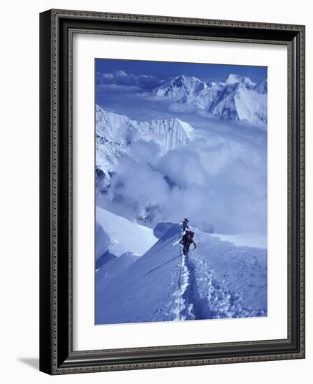 Mountain Climbing on Denali, Alaska, USA-Lee Kopfler-Framed Photographic Print