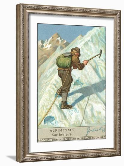 Mountain Climbing on Snow-null-Framed Art Print