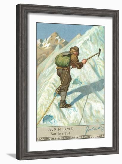 Mountain Climbing on Snow-null-Framed Art Print