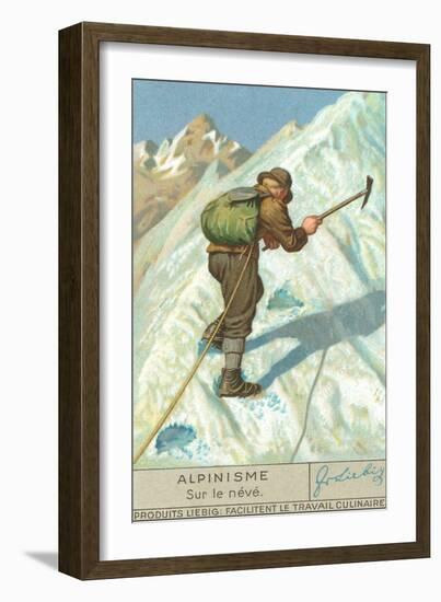 Mountain Climbing on Snow-null-Framed Art Print