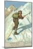 Mountain Climbing on Snow-null-Mounted Art Print