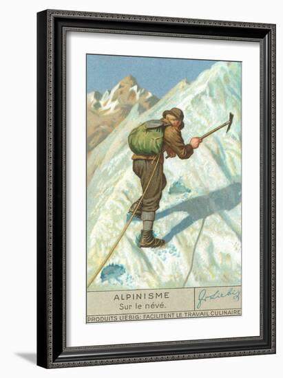 Mountain Climbing on Snow-null-Framed Art Print