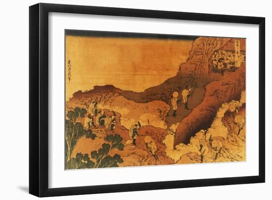 Mountain Climbing Pilgrims, Japanese Wood-Cut Print-Lantern Press-Framed Art Print