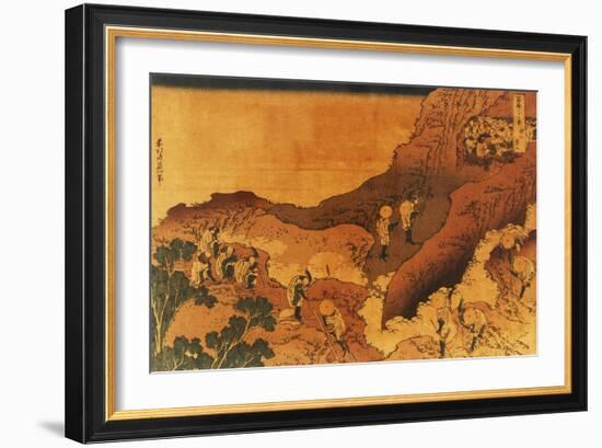 Mountain Climbing Pilgrims, Japanese Wood-Cut Print-Lantern Press-Framed Art Print