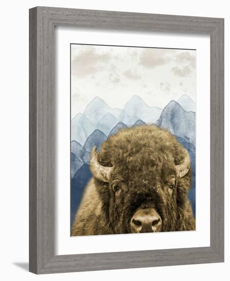 Mountain Fluffy Bison-Marcus Prime-Framed Art Print