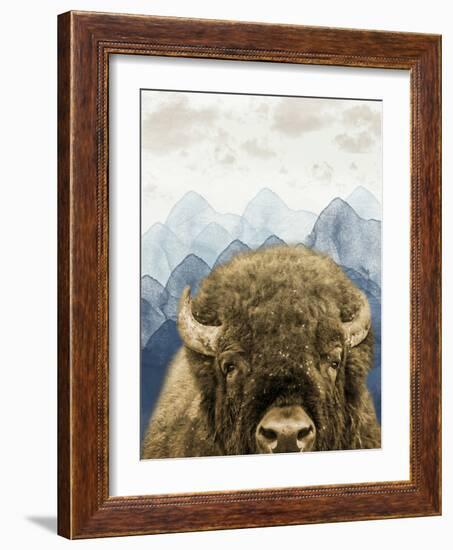 Mountain Fluffy Bison-Marcus Prime-Framed Art Print