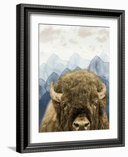 Mountain Fluffy Bison-Marcus Prime-Framed Art Print