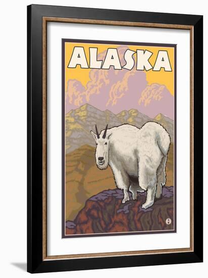 Mountain Goat, Alaska-Lantern Press-Framed Art Print