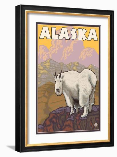 Mountain Goat, Alaska-Lantern Press-Framed Art Print