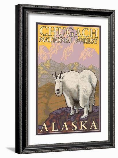 Mountain Goat, Chugach National Forest, Alaska-Lantern Press-Framed Art Print