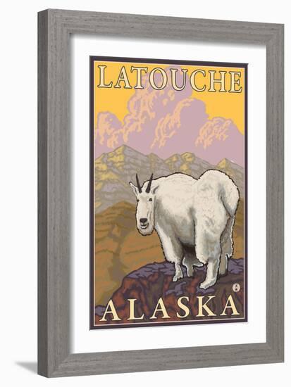 Mountain Goat, Latouche, Alaska-Lantern Press-Framed Art Print