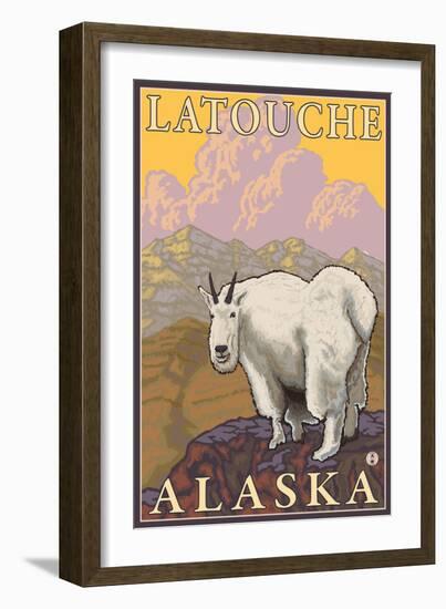 Mountain Goat, Latouche, Alaska-Lantern Press-Framed Art Print