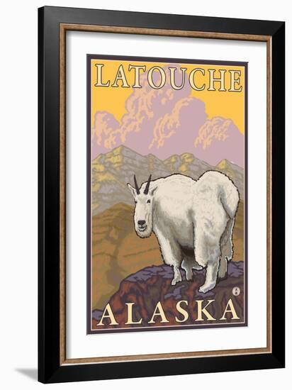 Mountain Goat, Latouche, Alaska-Lantern Press-Framed Art Print