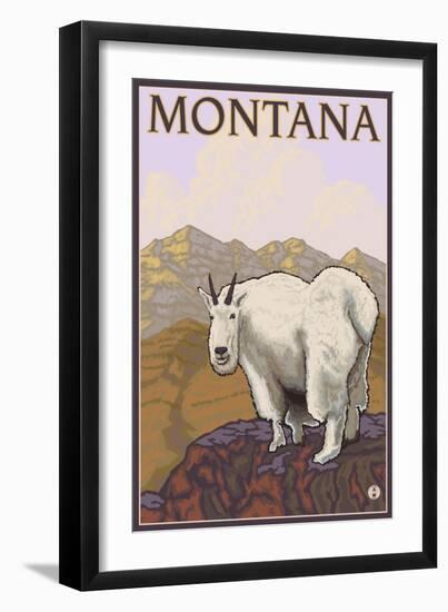 Mountain Goat, Montana-Lantern Press-Framed Art Print