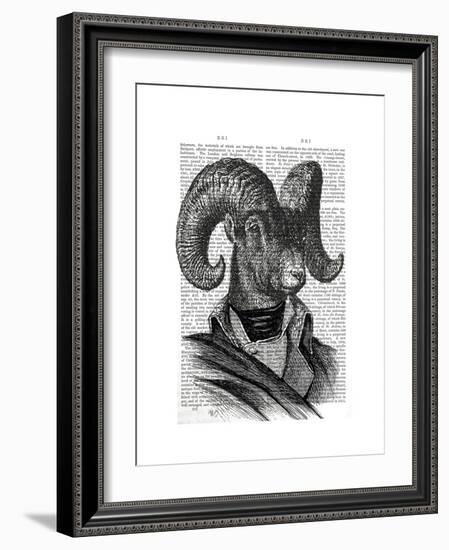 Mountain Goat Portrait-Fab Funky-Framed Premium Giclee Print