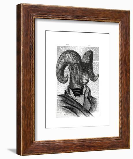 Mountain Goat Portrait-Fab Funky-Framed Art Print