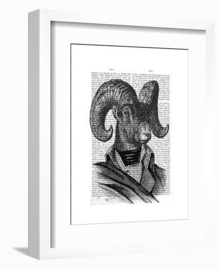Mountain Goat Portrait-Fab Funky-Framed Art Print