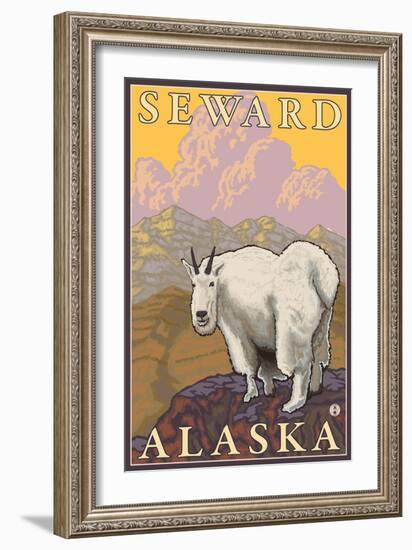 Mountain Goat, Seward, Alaska-Lantern Press-Framed Art Print