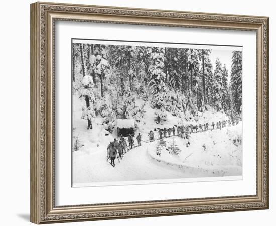 Mountain Infantrymen in the Vosges, 1918-Jacques Moreau-Framed Giclee Print