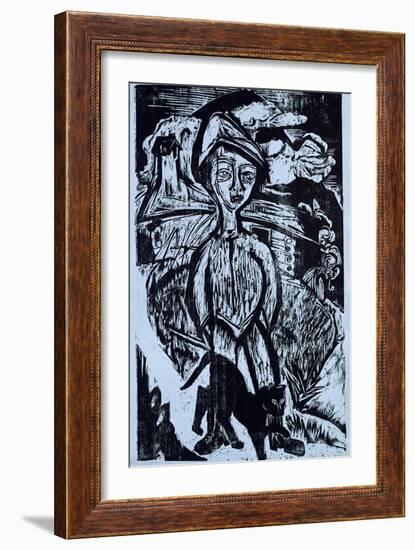 Mountain Lad in Storm, 1921-Ernst Ludwig Kirchner-Framed Giclee Print