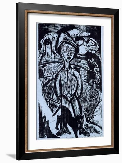 Mountain Lad in Storm, 1921-Ernst Ludwig Kirchner-Framed Giclee Print