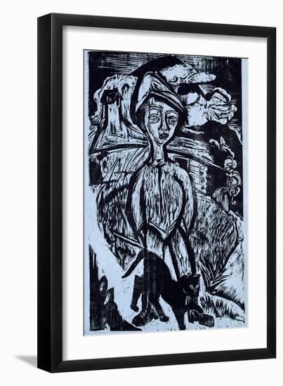 Mountain Lad in Storm, 1921-Ernst Ludwig Kirchner-Framed Giclee Print