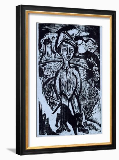 Mountain Lad in Storm, 1921-Ernst Ludwig Kirchner-Framed Giclee Print