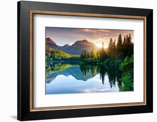 Mountain Lake in National Park High Tatra. Strbske Pleso, Slovakia, Europe. Beauty World.-Leonid Tit-Framed Photographic Print