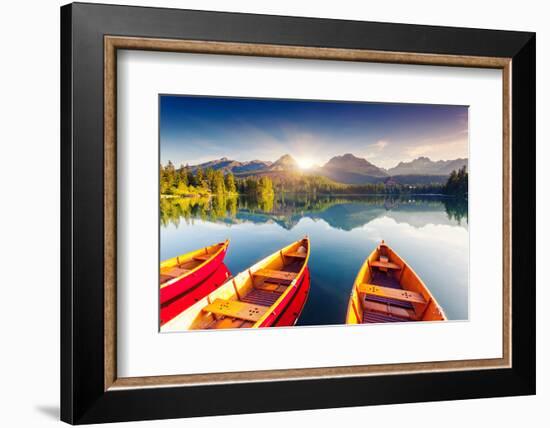 Mountain Lake in National Park High Tatra. Strbske Pleso, Slovakia, Europe. Beauty World.-Creative Travel Projects-Framed Photographic Print