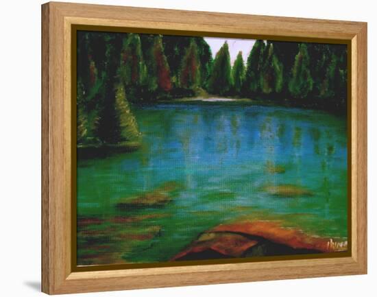 Mountain Lake-Kenny Primmer-Framed Stretched Canvas