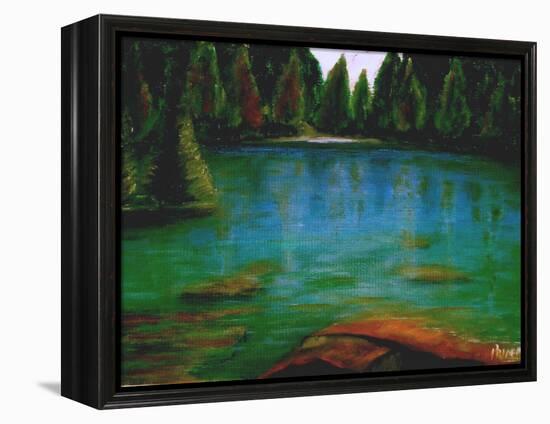 Mountain Lake-Kenny Primmer-Framed Stretched Canvas