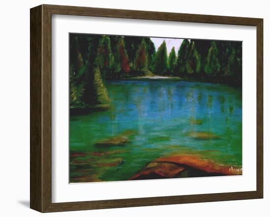 Mountain Lake-Kenny Primmer-Framed Art Print
