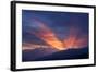 Mountain Landscape at Dawn. Beautiful Sky with Sunbeams and Clouds. View from Mount Mkheer. Zemo Sv-Kotenko-Framed Photographic Print