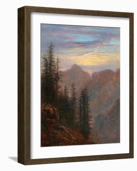 Mountain Landscape at Dusk), 19Th Century (Oil on Canvas)-Karl Gustav Carus-Framed Giclee Print