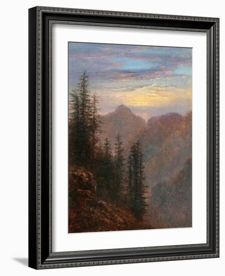 Mountain Landscape at Dusk), 19Th Century (Oil on Canvas)-Karl Gustav Carus-Framed Giclee Print