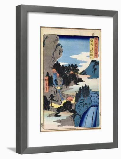 Mountain Landscape, from the Series 'Views of the 60-Odd Provinces', pub. by Kosheihei, 1853-Ando Hiroshige-Framed Giclee Print